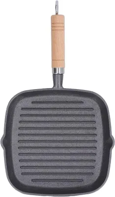 Produktbild von Gusseisen Grillpfanne mit Antihaftbeschichtung für Grillen und Braten