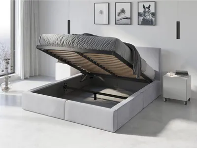 Produktbild von Interbeds Polsterbett 120x200 Bett Doppelbett mit Stauraum mit Lattenrost Bettkasten Boxspringbett hydrophob gepolsterter Bettrahmen