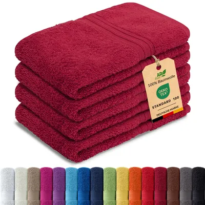 Produktbild von 4er-Set ARIZONA Handtuch-Serie von AR Line – 100% Baumwolle, 500 g/m², 4er-Set Gästetücher 30x50 cm, Burgund