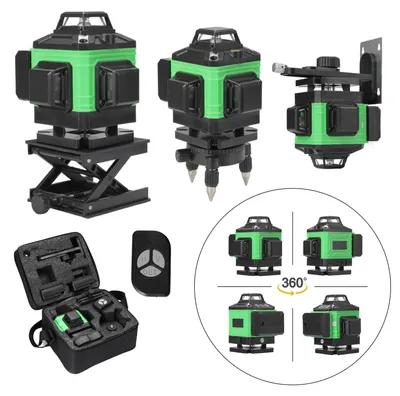Produktbild von Laser-Nivelliergerät - 16 Linien - 3×360° Horizontal- und Vertikallaser - Selbstnivellierend - Automatische Nivellierung 3° - USB-wiederaufladbarer Lithium-Akku - Grüner Laser