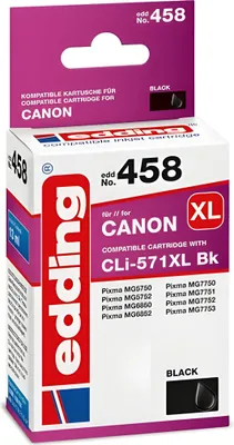 Produktbild von edding Tintenpatrone EDD-458 schwarz Canon CLI 571XL