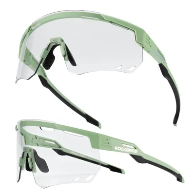 Immagine prodotto di ROCKBROS Occhiali da ciclismo Occhiali da sole fotocromatici Occhiali da ciclismo auto-oscuranti Verde chiaro (antiappannamento)