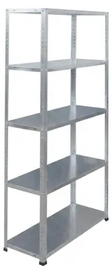 Image de Étagère de rangement Relaxdays, acier, L x P x H : 150 x 75 x 30 cm, 200 kg, 5 niveaux, cave, garage et atelier, étagère pour charges lourdes, argent