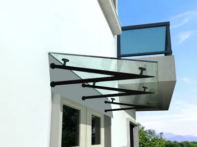 Immagine prodotto di Glaswerk Westfalen- (3V)250x90cm tettoia trasparente+supporto SW