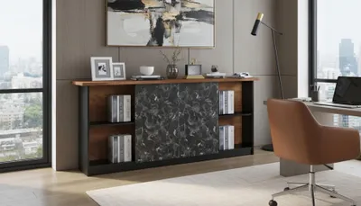 Image de Console en bois et en marbre pour les intérieurs modernes