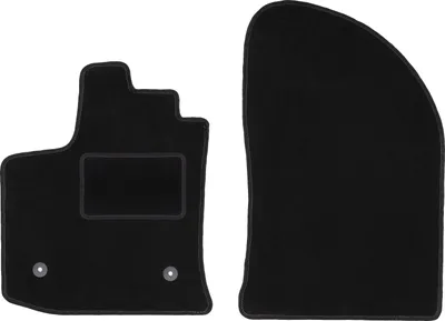 Image de Tapis de sol avant velours sur-mesure pour Dacia Lodgy (2012-, monospace) noir, jeu 2 pièces, fixations - STANDRAD