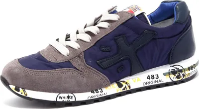 Imagen del producto de 0652AB. Zapatilla para niño, marca PREMIATA, modelo MICK, color azul/gris
