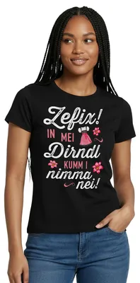 Produktbild von Spreadshirt Lustiges Dirndl Motiv Mit Spruch Für Damen Frauen T-Shirt, L, Schwarz
