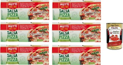 Produktbild von 6x Mutti Salsa per pizza Aromatizzata Aromatisierte Pizzasauce 2x210gr+ Italian Gourmet polpa 400g