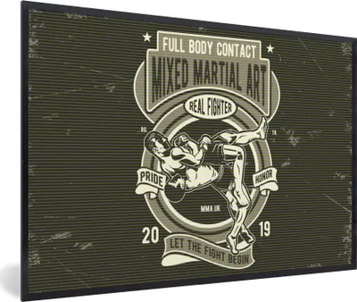 Produktbild von MuchoWow® MuchoWow® Gerahmtes Poster Mancave - Sport - Kampfsport - Vintage 60x40 cm - Poster mit zchwarzem Bilderrahmen - Printing - Wanddeko Schlafzimmer