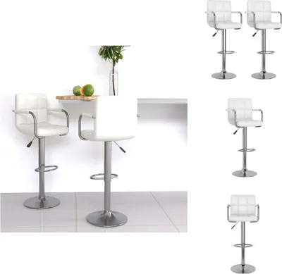 Produktbild von vidaXL Barhocker 2 Stk. Weiß Kunstleder -  Barhocker