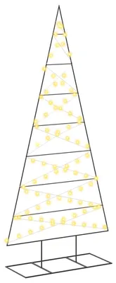 Image de Arbre de Noël en métal vidaXL KUOPIO, 210 cm, éclairage blanc chaud