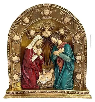 Mystery-Engel-Portal aus Kunstharz, handbemalt, 25x12x46 cm