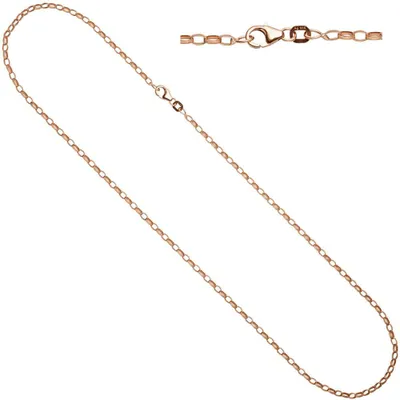 2-4mm-Ankerkette-925-Silber-rotvergoldet-45cm