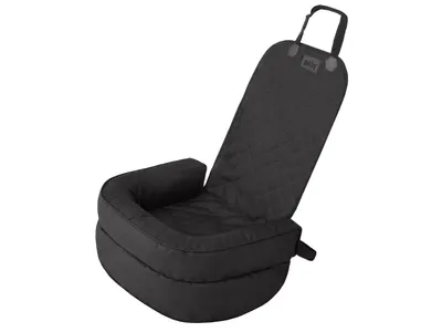Produktbild von Doggy Hundeautositz Hundekorb Reisesitz – faltbare Hundeautobox für Auto Vordersitz & Rücksitz, mit Sicherheitsgurten Oxford Schwarz 55×42×57 cm