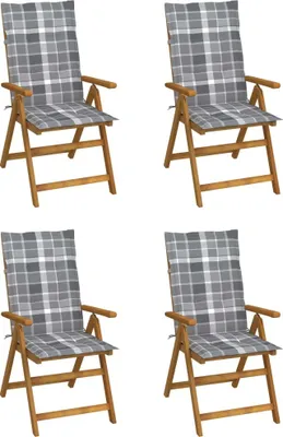 Produktbild von Hochlehner Verstellbar 4 Stk. mit Auflagen Massivholz Akazie