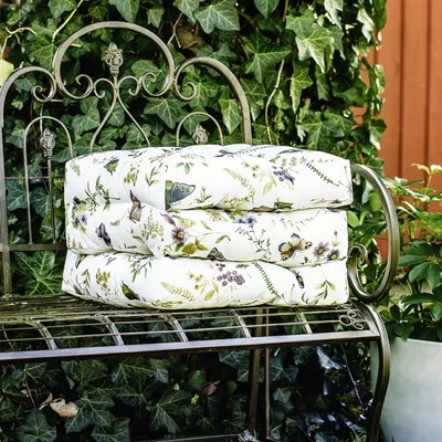 Produktbild von Auflage Sommerwiese" 120x40x8 cm mit Lotus Effekt für Gartenbank"