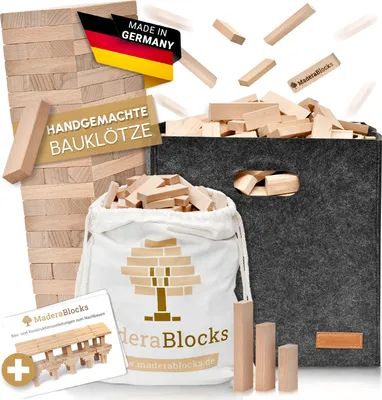 Produktbild von MADERABLOCKS® 200 Holzbausteine Natur 100 % Ravensburg Bauklötze Natur Holz unbehandelt Kinder Konstruktions-Spielzeug Motorik Bausteine 3 4 6
