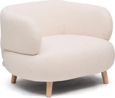 Produktbild von Sessel Luisa 80 x 88 x 68 cm Massivholz Bouclé Natur Weiß
