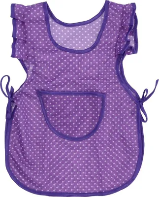 Produktbild von Kinderschürze Dederon Mädchenschürze bunt Malschürze Backen Essen , Größe:98/104, Farbe:lila mit weißen Punkten