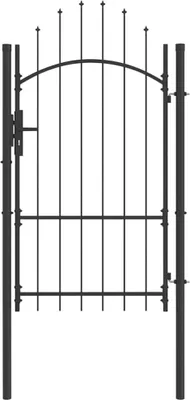 Produktbild von Gartentor mit Schloss Grau 100 x 175 cm Stahl