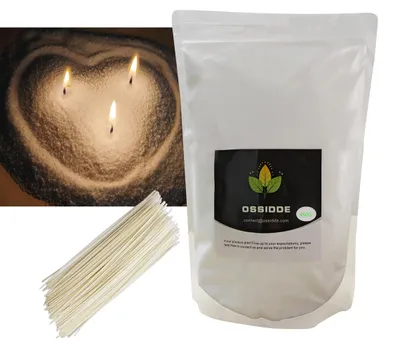 Kerzenwachs-Granulat 450 g + 50 Dochte, weiß