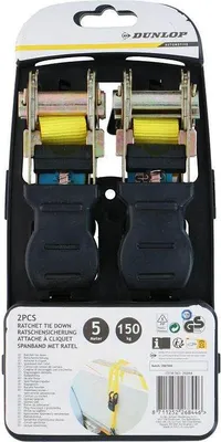 Zdjęcie produktu dla Pas mocujący DUNLOP z blokadą zapadkową, 150 kg, 2 sztuki, 5 m