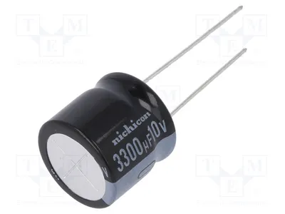 Produktbild von Kondensator: elektrolytisch; THT; 3300uF; 10VDC; 16x15mm; ±20% URZ1A332MHD Elektrolytische Kondensatoren THT 105°C