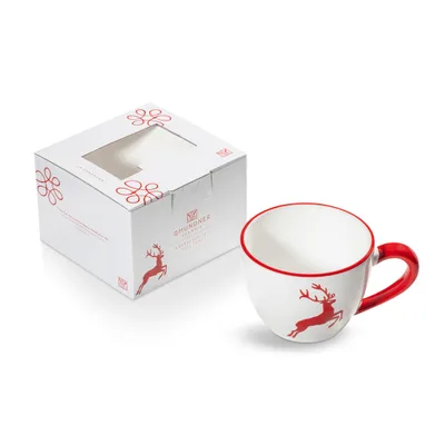 Produktbild von Gmundner Keramik Rubinroter Hirsch Teetasse Maxima 0,4 L