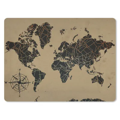 Produktbild von MuchoWow® Mauspad Mousepad Weltkarte - Abstrakt - Braun 23x19 cm - Mousepads - Maus Mat - Pad - Mausunterlage - Schreibtischunterlage - Mauspad