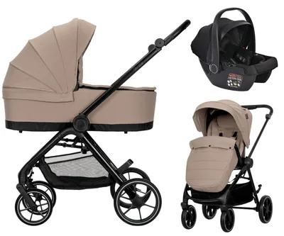 Produktbild von Lorelli Venice Beige 3-in-1 Kinderwagen mit i-Size Autositz