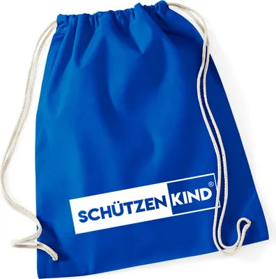 Produktbild von Huuraa Turnbeutel Schützenkind Modern 12 Liter Bright Royal Baumwolle Rucksack Geschenkidee