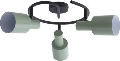 Produktbild von Lindby Deckenstrahler Ovelia, grün/schwarz, 3-flg., E27