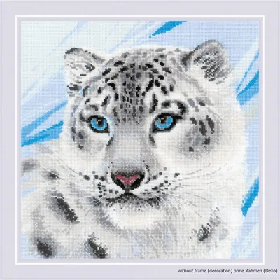 Produktbild von Riolis Kreuzstich-Set "Schneeleopard", nummeriertes Motiv, 30x30cm
