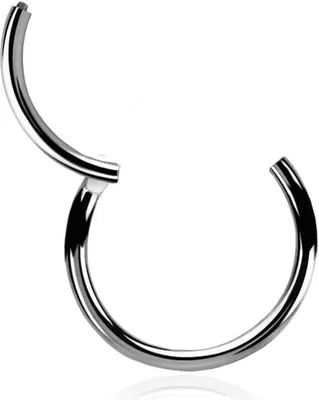 Produktbild von viva-adorno 1,0 x 8mm Segmentring Scharnier Clicker Chirurgenstahl Nasenring Lippenpiercing Septum Piercing Ohr Z569 silber