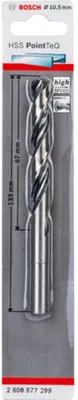 Image de Foret hélicoïdal à métaux HSS PointTeQ, DIN 338, avec queue réduite, 10,5 mm