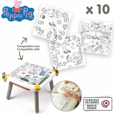 Produktbild von Smoby – Nachfüll-Malvorlagen für den Kreativtisch für Kinder – 10 Peppa Wutz-Malblätter