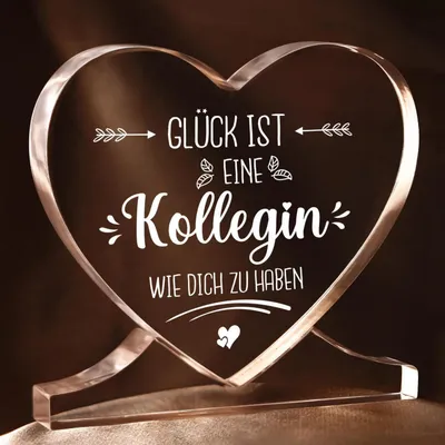 Immagine prodotto di Decorazione a forma di cuore in acrilico con scritta, ideale come regalo di commiato per una collega, regalo di compleanno o per esprimere gratitudine