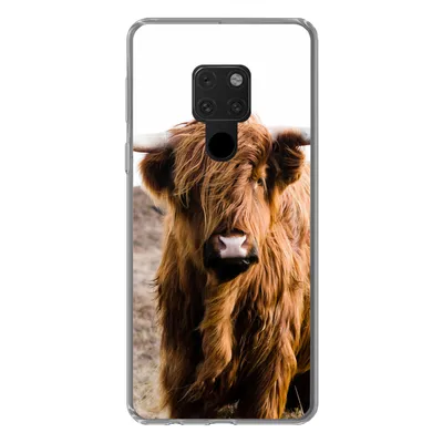 Produktbild von MuchoWow® Handyhülle Schutzhülle Hülle für Huawei P40 Lite Schottische Highlander - Landschaft - Kuh - Braun - Tiere - Natur Silikon Softcase Handy Hülle - Handy