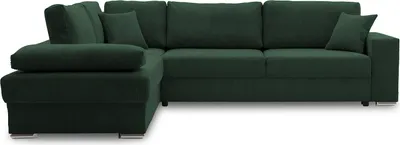 Produktbild von Ecksofa mit schlaffunktion, Schlafsofa mit Bettkasten, L-förmig, FESTINA 290/230cm LINKS, Flaschengrün