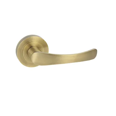 Produktbild von DOMINO Türgriff Drückergarnitur | Türklinke für Zimmertür, Bürotür, Kellertür & Innentür | Türbeschläge aus Aluminium | Bronze Türdrückergarnitur | NOVA-R M3