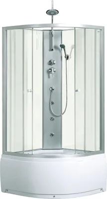 Produktbild von Kabina prysznicowa półokrągła 90x90 KERRA Karolina WH z hydromasażem i brodzikiem - nowoczesna elegancja dla Twojej łazienki