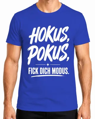 Productafbeelding van Hokus Pokus, ga weg, humoristisch, sarcastisch, statement, cynisme, heren T-shirt, blauw, maat XL