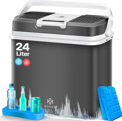 Produktbild von KESSER® 24 Liter Kühlbox | KÜHLT und WÄRMT | Thermo-Elektrische Kühlbox 12 Volt und 230 Volt | Mini-Kühlschrank | für Auto und Camping | + | Mini-Kühlschrank | Auto und Camping