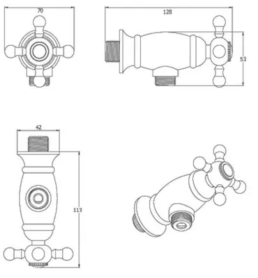 Produktbild von Wandmontierte RVS Armatur aus gebürstetem Edelstahl, 1 Griff, Keramikscheiben, silber