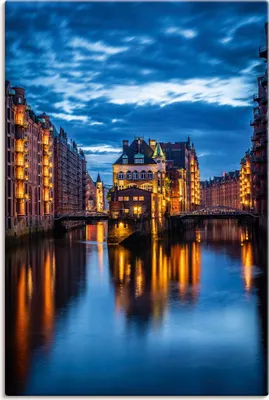 Produktbild von ARTland Leinwandbild Wasserschloss Speicherstadt in Hamburg Größe: 20x30 cm