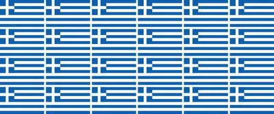 Produktbild von Mini Aufkleber Set - Pack glatt - 33x20mm - selbstklebender Sticker - Fahne - Griechenland - Flagge / Banner / Standarte fürs Auto, Büro, zu Hause und die Schule - 24 Stück
