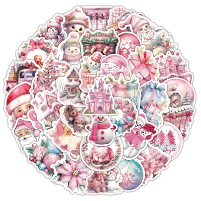 52 rosa Vintage Weihnachtssticker, Skateboard Graffiti Aufkleber