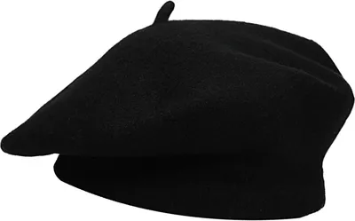 Produktbild von Damen Baskenmütze Klassische Franzosenmütze Wollmütze Barett Hut Kappe Vintage - BLACK