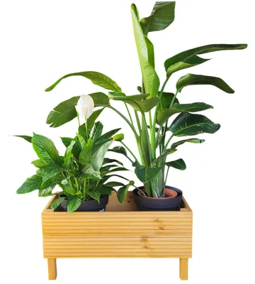 Obrázok produktu pre Drevený kvetináč na balkón a terasu, zvýšený kvetináč, svetlý dub 78x40x40